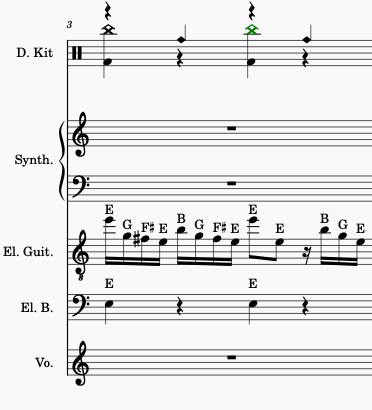 Measure 3 of the guitar solo from Teutonic Knights